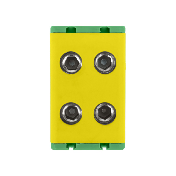 Клемма вводная силовая КВС 6-50мм² 2-рядная желто-зеленая PE распределительная REXANT