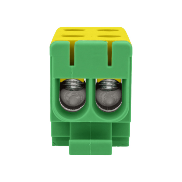 Клемма вводная силовая КВС 6-50мм² 2-рядная желто-зеленая PE распределительная REXANT