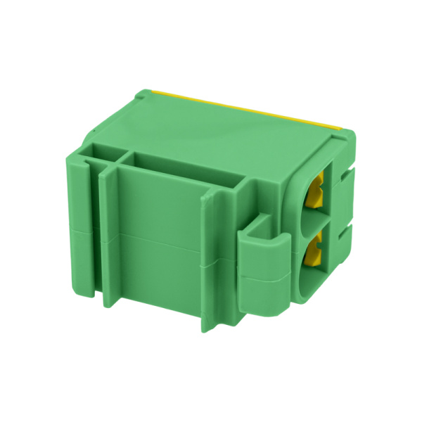 Клемма вводная силовая КВС 6-50мм² 2-рядная желто-зеленая PE распределительная REXANT