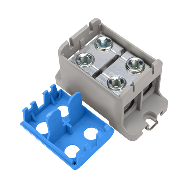Клемма вводная силовая КВС 16-95мм² 2-рядная синяя распределительная REXANT