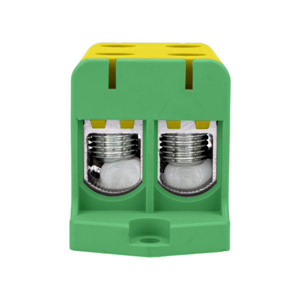 Клемма вводная силовая КВС 16-95мм² 2-рядная желто-зеленая PE распределительная REXANT