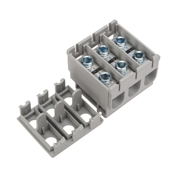 Клемма вводная силовая КВС 6-50мм² 3-рядная серая REXANT