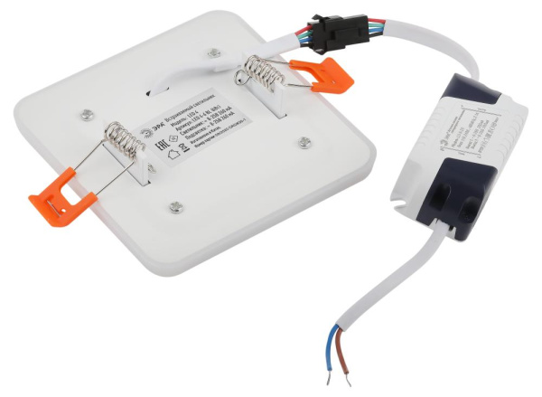 LED 4-6 BL Светильник ЭРА светодиодный квадратный c cиней подсветкой LED 6W 220V 4000K (40/960)