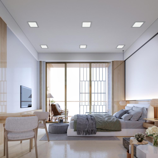 LED 2-12-6K Светильник ЭРА светодиодный квадратный LED 12W 220V 6500K (30/630)