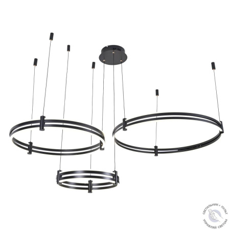 Подвесной светильник Zortes DUBLE-R ZRS.27510.03, Мощность - 228Вт, Тип лампы: LED, В -1500мм/350мм / Ш - Ø400мм+600мм+800мм