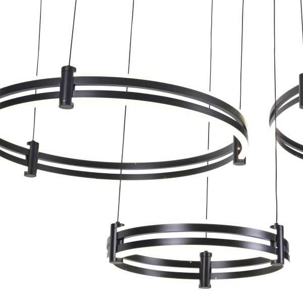 Подвесной светильник Zortes DUBLE-R ZRS.27510.03, Мощность - 228Вт, Тип лампы: LED, В -1500мм/350мм / Ш - Ø400мм+600мм+800мм