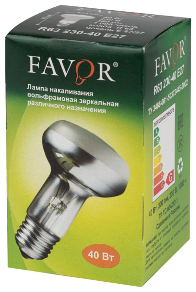 Лампочка Favor R63 40Вт E27 / Е27 230В рефлектор