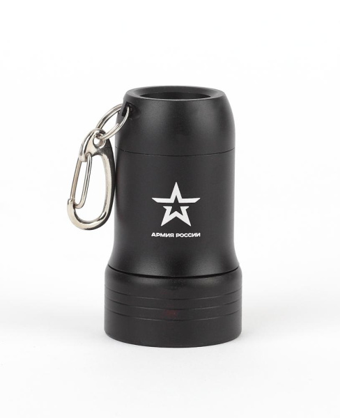 Фонарик брелок светодиодный АРМИЯ РОССИИ BB-601 для ключей карабин рефлектор открывашка на батарейках 0,5Вт алюминиевый