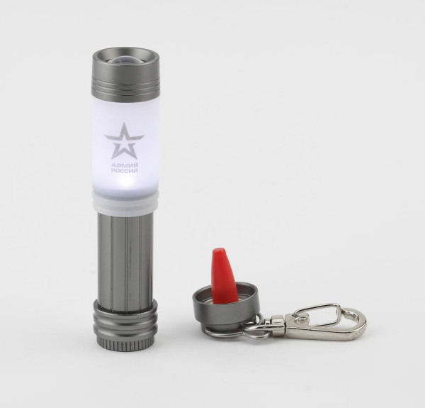Фонарик брелок светодиодный АРМИЯ РОССИИ BB-702 Снайпер с регулируемой фокусировкой луча магнит алюминиевый
