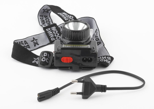 Фонарь налобный светодиодный АРМИЯ РОССИИ GA-501 Гранит аккумуляторный мощный 2 режима черный