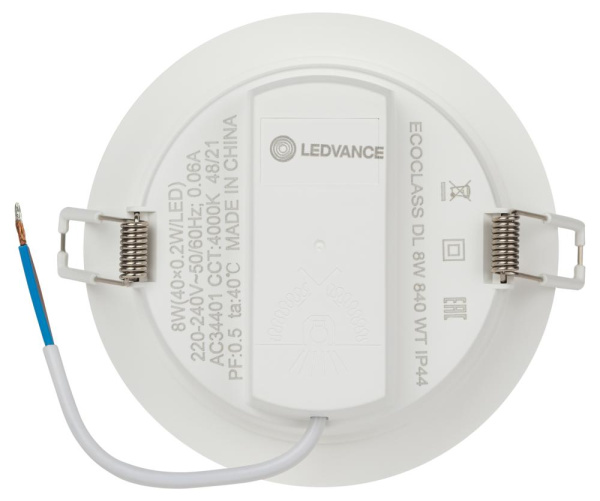 Светильник светодиодный встраиваемый Ledvance ECOCLASS DL 8Вт 4000К 220-240В D100