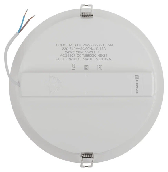 Светильник светодиодный встраиваемый Ledvance ECOCLASS DL 24Вт 6500К 220-240Вт D200