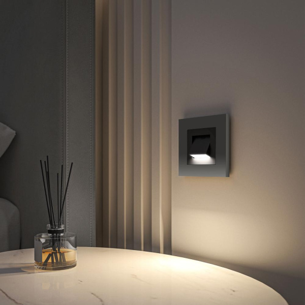 Поворотная встраиваемая LED подсветка Turn (черный матовый) W1154708