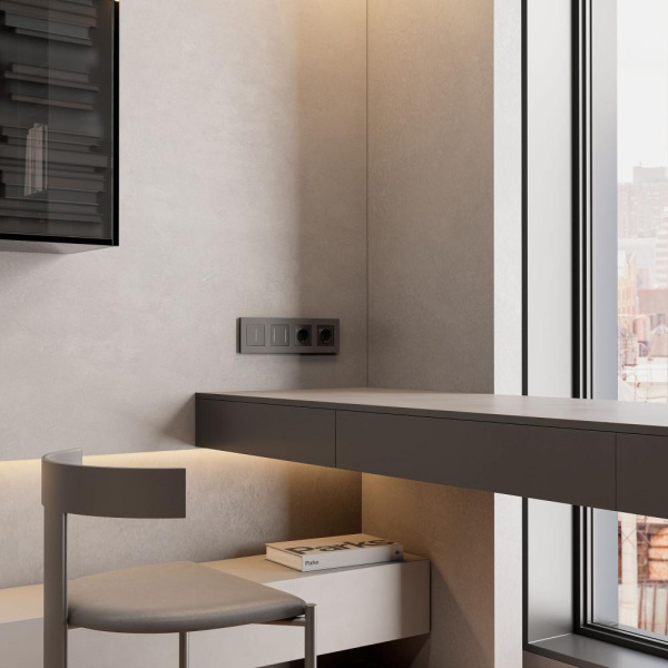 Рамка на 4 поста Slab (бронза софт) W0042963