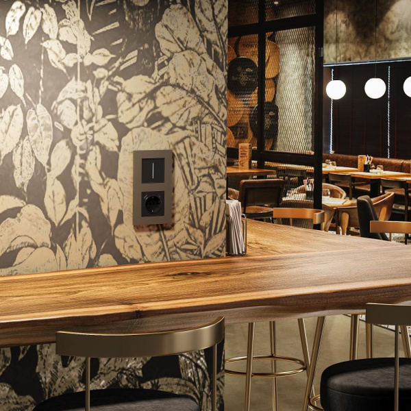 Рамка на 2 поста Slab (бронза софт) W0022963