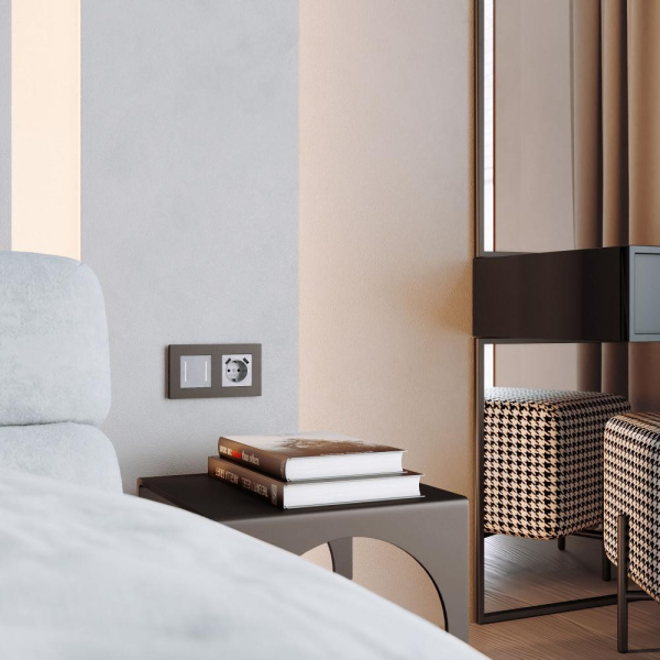 Рамка на 2 поста Slab (бронза софт) W0022963