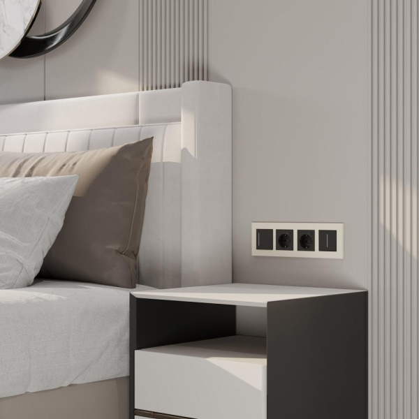 Рамка на 4 поста Slab (айвори софт) W0042962