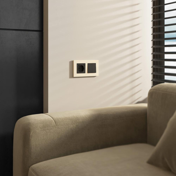 Рамка на 2 поста Slab (айвори софт) W0022962