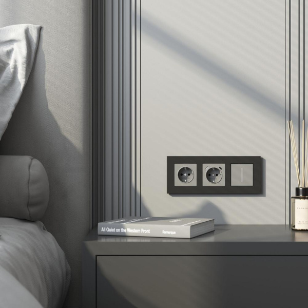 Рамка на 3 поста Slab (черный софт) W0032908