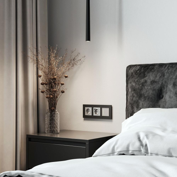 Рамка на 3 поста Slab (черный софт) W0032908