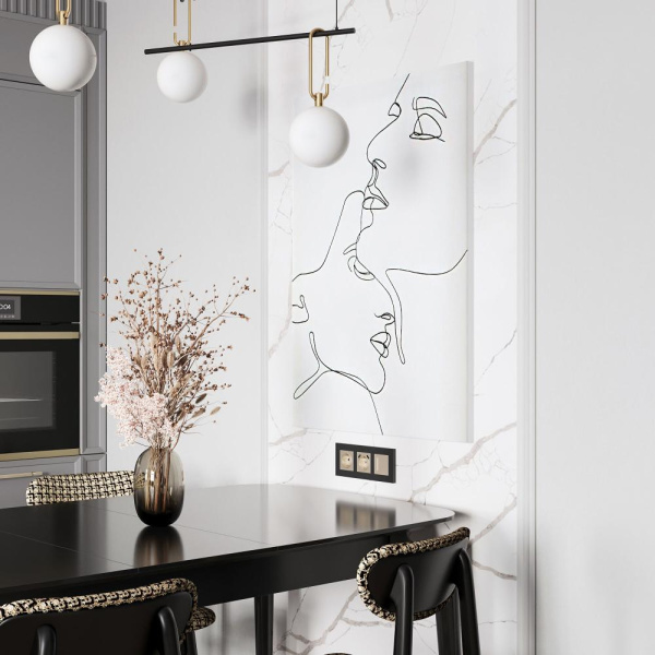 Рамка на 3 поста Slab (черный софт) W0032908