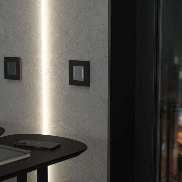 Рамка на 1 пост Slab (черный софт) W0012908