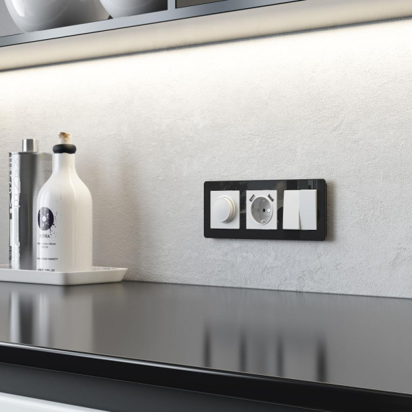 Розетка с заземлением, шторками и USBх2 (белый матовый) W1171561