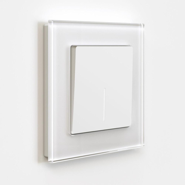 Выключатель одноклавишный с подсветкой (белый матовый) W1110161