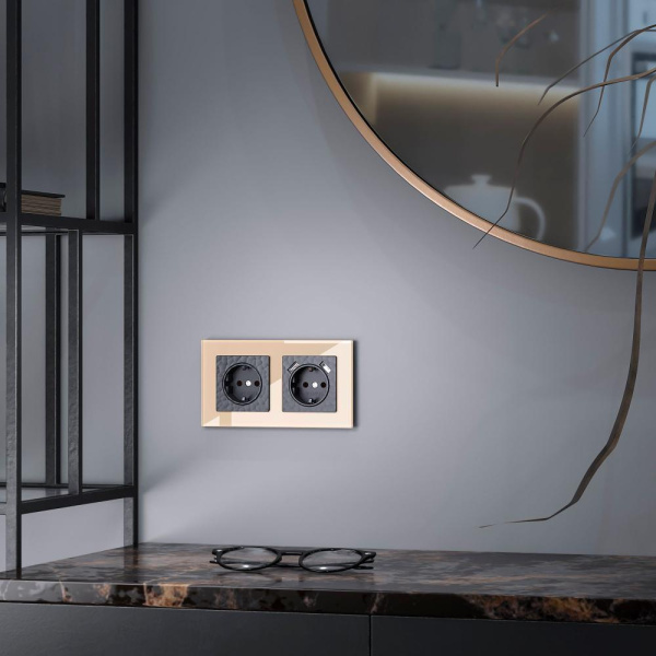 Рамка на 2 поста (шампань) W0021111