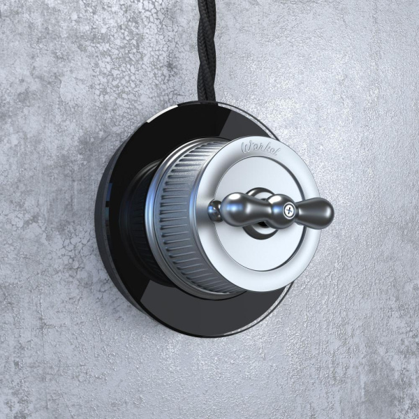 Переключатель одноклавишный (Матовый хром) ретро WL19-01-03