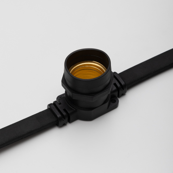 Гирлянда Белт-Лайт 2 жилы, 50м, шаг 40см, 125 патронов E27, IP65, белый плоский провод ПВХ PROconnect