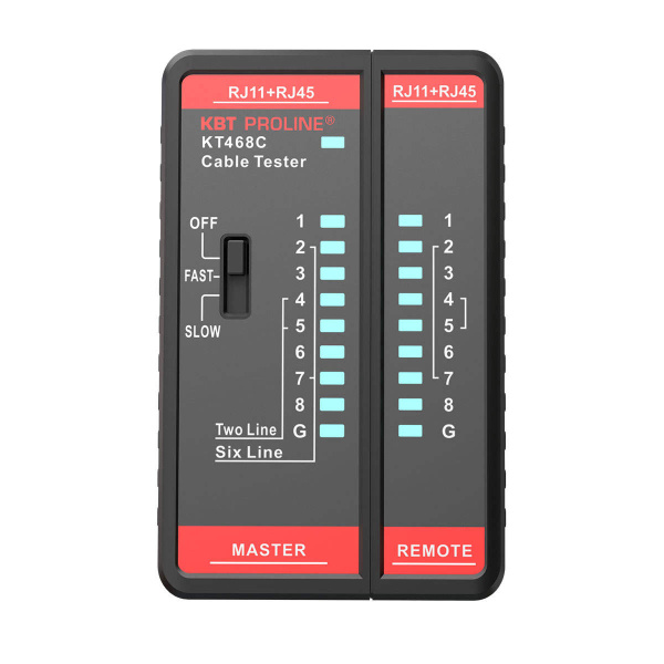 LAN-тестер кабельный KT 468С серия PROLINE для проверки витой пары и телефонного кабеля