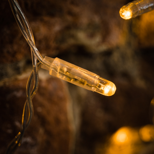 Гирлянда светодиодная Занавес 2x0,8м 160 LED ЖЕЛТЫЙ прозрачный ПВХ IP65 постоянное свечение 230В блок в комплекте NEON-NIGHT