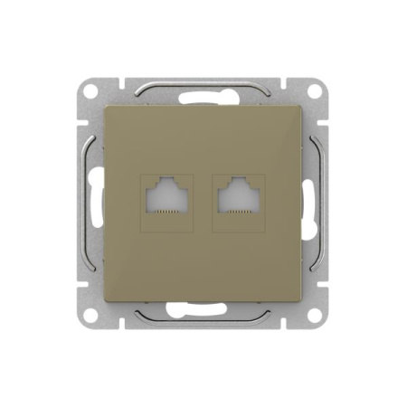 Механизм розетки RJ45 - 2шт, (cat5), шампань Эпика EKF