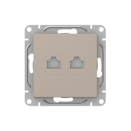 Механизм розетки RJ45 - 2шт, (cat5), кремовый Эпика EKF