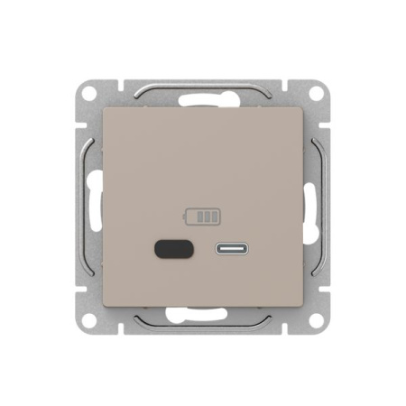 Механизм розетки USB-С, быстрая, кремовый Эпика EKF