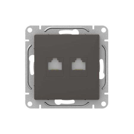 Механизм розетки RJ45 - 2шт, (cat5), мокко Эпика EKF