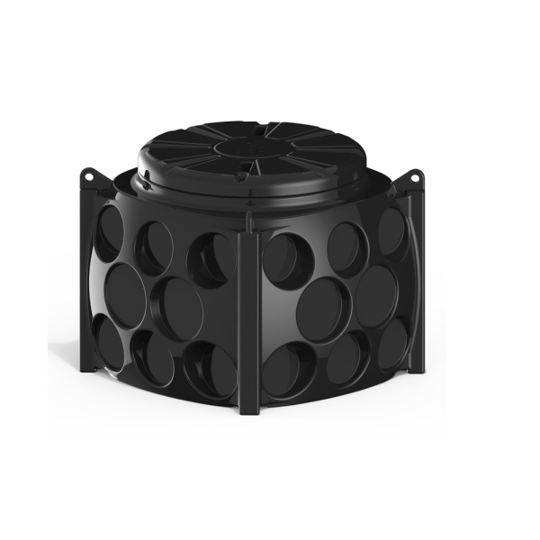 Пластиковый колодец КН-1000 H1400 с крышкой D560 мм (модификация с предустановленными кабельными стойками)