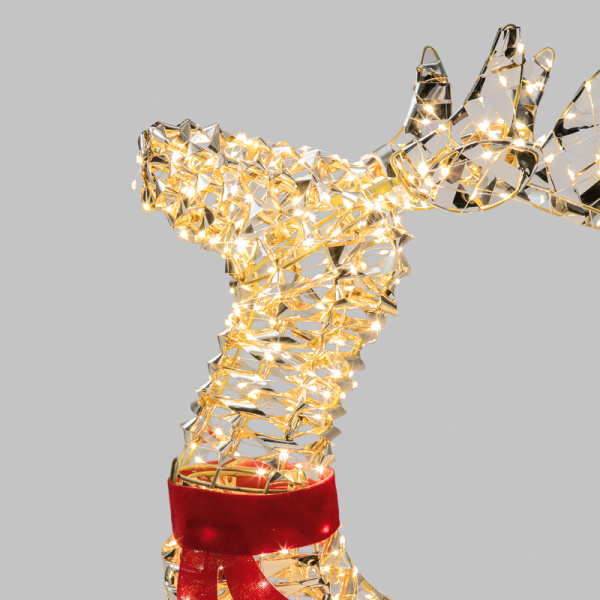 Светодиодная фигура бегущий Олень 88см, цвет свечения теплый белый, питание от трансформатора, IP44 NEON-NIGHT