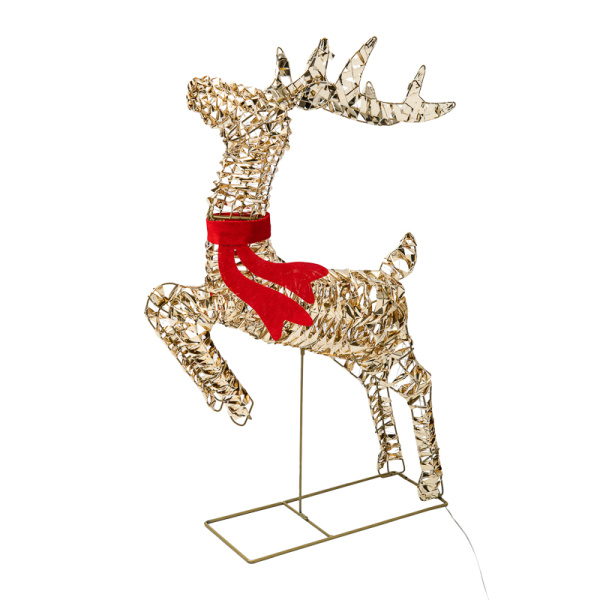 Светодиодная фигура бегущий Олень 88см, цвет свечения теплый белый, питание от трансформатора, IP44 NEON-NIGHT