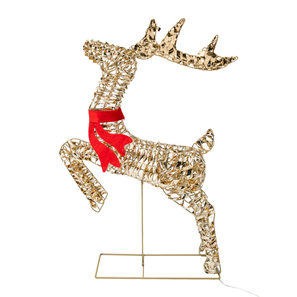 Светодиодная фигура бегущий Олень 88см, цвет свечения теплый белый, питание от трансформатора, IP44 NEON-NIGHT