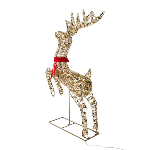 Светодиодная фигура бегущий Олень 88см, цвет свечения теплый белый, питание от трансформатора, IP44 NEON-NIGHT