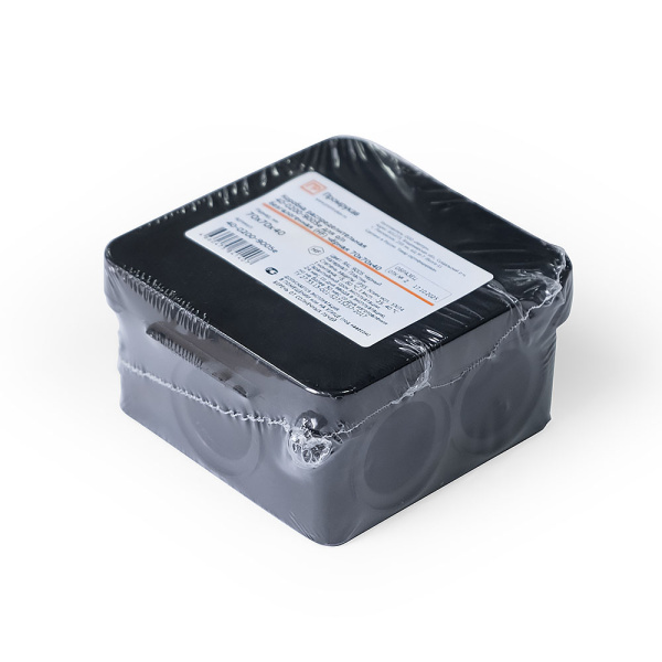 Коробка распределительная 40-0200-9005е для о/п безгалогенная (HF) чёрная 70х70х40 (1шт/уп) Промрукав