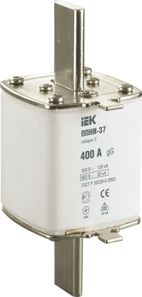 Плавкая вставка предохранителя ППНИ-37 габарит 2 400А IEK