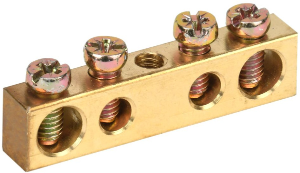 Шина PEN "земля-ноль" 6х9мм 4/1 (4группы/крепеж по центру) IEK