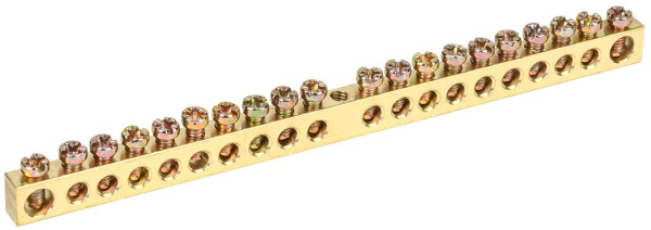 Шина PEN "земля-ноль" 6х9мм 20/1 (20групп/крепеж по центру) IEK