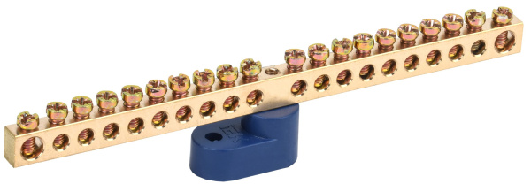 Шина N "ноль" на одном угловом изоляторе ШНИ-6х9-20-У1-С IEK