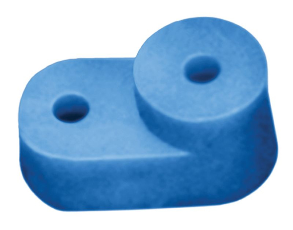 Угловой изолятор для "О" шины синий IEK