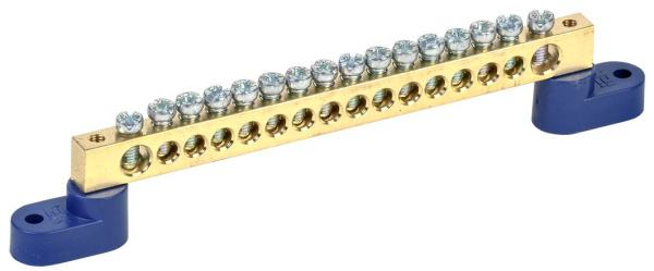 Шина N "ноль" на двух угловых изоляторах ШНИ-8х12-16-У2-С IEK