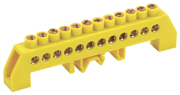 Шина PE "земля" в комбинированном DIN-изоляторе типа "Стойка" ШНИ-8х12-12-КС-Ж IEK